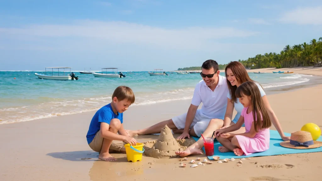 Family Beach Day: Safe Swimming & Promenade Cycling